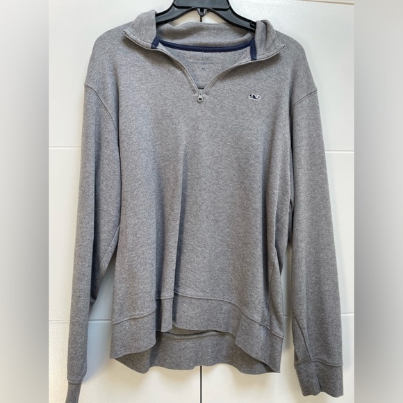 Vineyard Vines Men’s Medium Cotton 1/4 Zip Pullover Gray Grey - Picture 1 of 3
